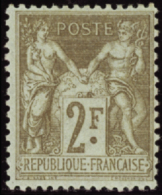 N°105 2f Bistre Sur Azuré   Qualité:* Cote:200€ - Autres & Non Classés