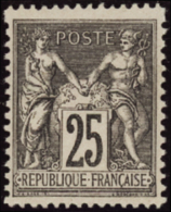 N°97 25c Noir Sur Rose Format Plus Grand   Qualité:* Cote:-120€ - Autres & Non Classés