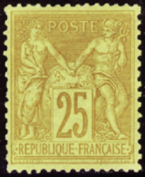 N°92 25c Bistre Sur Jaune   Qualité:* Cote:550€ - Altri & Non Classificati