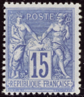 N°90 A 15c Bleu Sur Bleu   Qualité:** Cote:700€ - Other & Unclassified