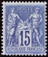 N°90 A 15c Bleu Sur Bleu   Qualité:* Cote:700€ - Other & Unclassified