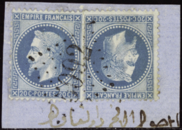 N°29 20c Bleu X2 Obl 5092" Mersina TB  " Qualité:OBL Cote:.....€ - Autres & Non Classés