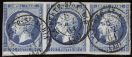 N°14 A 20c Bleu Bande De 3 Obl C-à-d La Ferté St Aubin" TB  " Qualité:OBL Cote:.....€ - Altri & Non Classificati