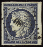 N°4 A 25c Bleu Foncé Bdf TB   Qualité:OBL Cote:70€ - Altri & Non Classificati