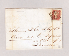 Irland LURGAN 8.4.1846 Brief Mit 1Penny Rot Ungezähnt #316 Nach London - Vorphilatelie