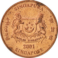 Monnaie, Singapour, Cent, 2001, Singapore Mint, TTB+, Copper Plated Zinc, KM:98 - Singapur