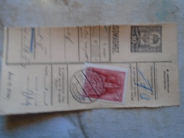 D138770 Hungary  Parcel Post Receipt 1939  PÉTERVÁSÁRA - Paquetes Postales