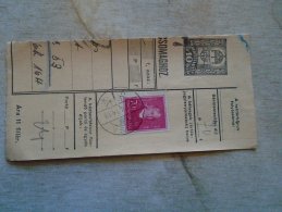 D138772 Hungary  Parcel Post Receipt 1939  KASSA - Paquetes Postales