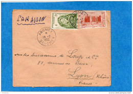 MARCOPHILIE- Lettre-Dahomey Cad 1952*-ABOMEY - 2-stamps AOF-pour  Françe - Briefe U. Dokumente