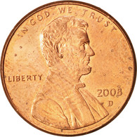 Monnaie, États-Unis, Lincoln Cent, Cent, 2008, U.S. Mint, Denver, FDC, Copper - 1959-…: Lincoln, Memorial Reverse