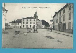 CPA Place Et Mairie POUXEUX 88 - Pouxeux Eloyes