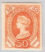 Schweiz Probedruck  "Libertas " 50c Orange - Unused Stamps
