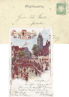 Entier Postal De Bavière (1900) Thème Fête De La Pêche, Poisson, Pont - Vissen