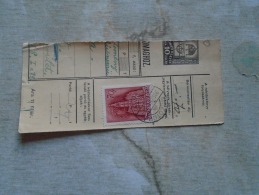 D138814 Hungary  Parcel Post Receipt 1939  MEZÖTÚR - Paketmarken