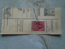 D138837  Hungary  Parcel Post Receipt 1939  BALATONÚJHELY - Pacchi Postali