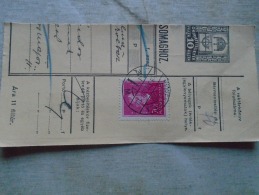 D138849  Hungary  Parcel Post Receipt 1939  NYÍREGYHÁZA - Paketmarken