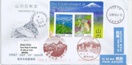 Jour De La Montagne Au Japon 2016, Adressée ANDORRA , Avec Timbre à Date Arrivée - Storia Postale