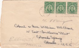 COVER PHILIPPINE ISLANDS 1934 MANILA / COLORADO SPRING / ELLSWORTH MAINE  / 7796 - Filippine