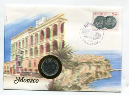 Monaco 1 Franc 1986 UNC Lettre " 1er Jour D´Emission " # 3 - 1960-2001 Nieuwe Frank