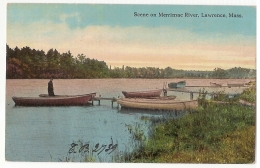 U.S.A. - SCENE ON MERRIMAC RIVER - LAWRENCE - MASS. EDIT E. SWITH - 1916 - Lawrence
