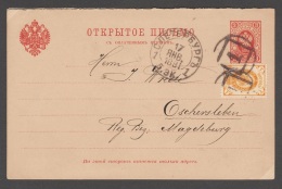 St. Petersburg 1891 Ganzsache Postal Stationery Nach Oschersleben Bei Magdeburg - Stamped Stationery