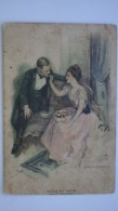 ART DECO - Sense Of Taste LOVERS By Harrison FISHER - Old Fashion -   Vintage PC - WOMAN - Fisher, Harrison