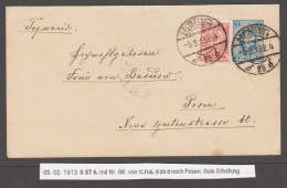 St. Petersburg 1913 Ganzsache Postal Stationery Nach POSEN - Stamped Stationery