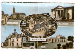 22 Loudeac Carte 5 Vues La Gare Place Eglise Commerce Le Boudec Palais De Justice Edit Artaud , Carte Non Voyagée - Loudéac