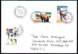 ANDORRA 2006. Cover From Andorra-La-Vella To Fortaleza - CE - Brasil. Fauna: Bear And Antelope. - Briefe U. Dokumente