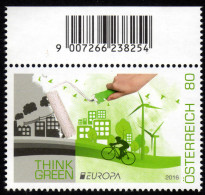 ÖSTERREICH 2016 ** EUROPA 2016 / Think Green, Umweltbewusst Leben - MNH - 2016