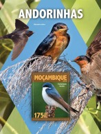 MOZAMBIQUE 2016 ** Swallows Schwalben Hirondelles S/S - OFFICIAL ISSUE - A1632 - Rondini