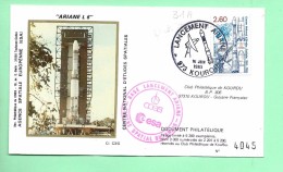 ENVELOPPE : Tir Fusée Ariane Vol 6, Le 16 Juin 1983 Kourou - Amérique Du Nord