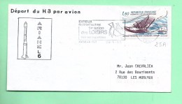 ENVELOPPE  :Ariane Tir N°6 , Depart Du H8par Avion Evreux Le 29-4-83 - Amérique Du Nord