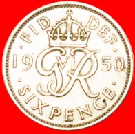 § MONOGRAM: UNITED KINGDOM ★ 6 PENCE 1950! LOW START ★ NO RESERVE! George VI (1936-1952) - H. 6 Pence