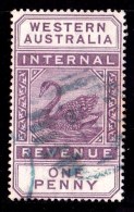 Western Australia 1893 Postal Fiscal Definitive 1d Dull Purple Used   SG F11 - - - Gebraucht
