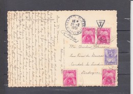 CPM  TAXEE Avec 5  Timbres  De NANCY  Le  Palais Du Gouvernement  Le 20 2 1951 - 1960-.... Gebraucht