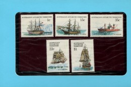 AUSTRALIAN ANTARCTIC TERRITORY 1979 1980  POSTFRIS MINT YVERT SET 2 37 39 41 44 - Nuevos