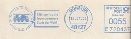 EMA RED METER STAMP FREISTEMPEL ALLEMAGNE DEUTSCHLAND GERMANY GEOGRAPHIE GLOBE PLANISPHERE GLOBUS MUNSTER 48127 - Geography