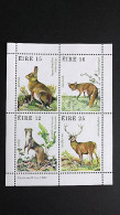 Irland 421/4 Block 3 **/mnh, Hermelin, Irischer Schneehase, Rotfuchs, Rothirsch - Blokken & Velletjes