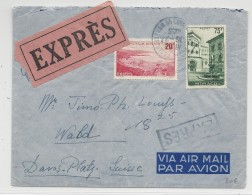 1956 - MONACO - ENVELOPPE EXPRES De MONTE CARLO Pour DAVOS (SUISSE) - Storia Postale