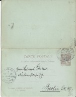 1905 - MONACO - CARTE ENTIER Avec REPONSE PAYEE De MONTE CARLO Pour BERLIN - Postal Stationery