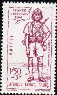 Détail De La Série Défense De L'Empire *  Afrique Equatoriale Française N° 88 Costume Militaire. Infanterie Coloniale - 1941 Défense De L'Empire