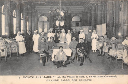 75-PARIS- HOPITAL AUXILIAIRE , RUE ROUGET DE L´ISLE, GRANDE SALLE DES SOLDATS - Santé, Hôpitaux