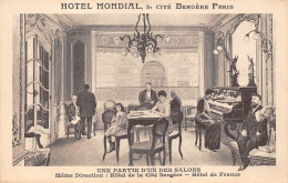 75009-PARIS- HÔTEL MONDIAL, 5 CITE BERGERE , UNE PARTIE D'UN DES SALONS - Cafés, Hôtels, Restaurants