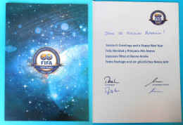 FIFA ... President Sepp Blatter ORIGINAL AUTOGRAPH On Greeting Card To Croatian Coach * Hand Signed Autographe Autogramm - Autographes