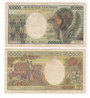 .REPUBLIQUE GABONAISE 10 000 FRS N° 003566 SERIE F.001 - Gabun