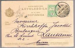 Hungria, 1912, For Lausanne - Storia Postale