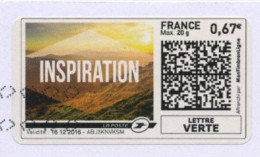 FRANCE - MON TIMBRE À MOI -  VIGNETTE SUR FRAGMENT - 0,67 LETTRE VERTE "INSPIRATION" - Autres & Non Classés