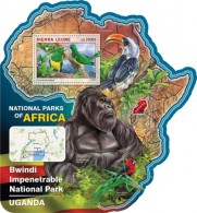 Sierra Leone 2016, National Parks, Uganda, Bird, Gorilla, 4val In BF - Gorilla