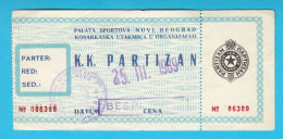 KK PARTIZAN Belgrade Serbia Ex Yugoslavia - Old Rare Basketball Match Ticket Basket-ball Billet Baloncesto Pallacanestro - Tickets D'entrée